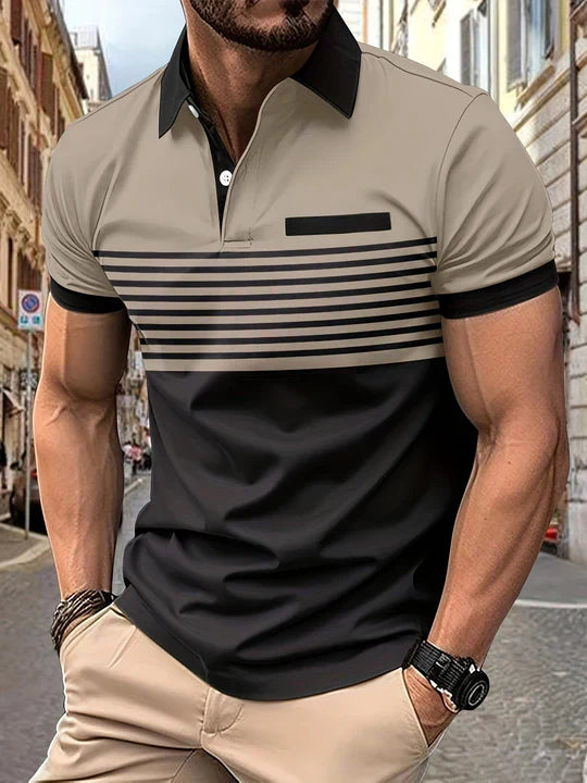 Maqiato | Men's Striped Summer Polo Shirt