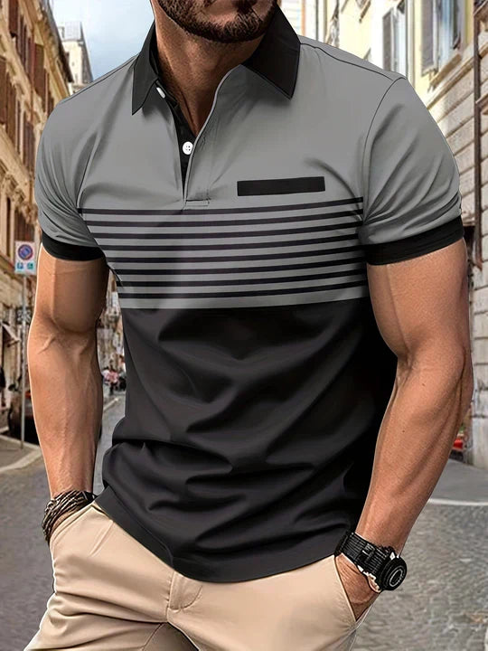 Maqiato | Men's Striped Summer Polo Shirt