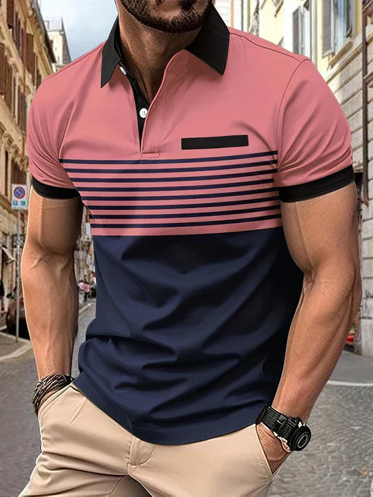 Maqiato | Men's Striped Summer Polo Shirt