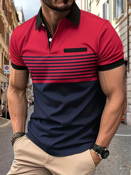 Maqiato | Men's Striped Summer Polo Shirt