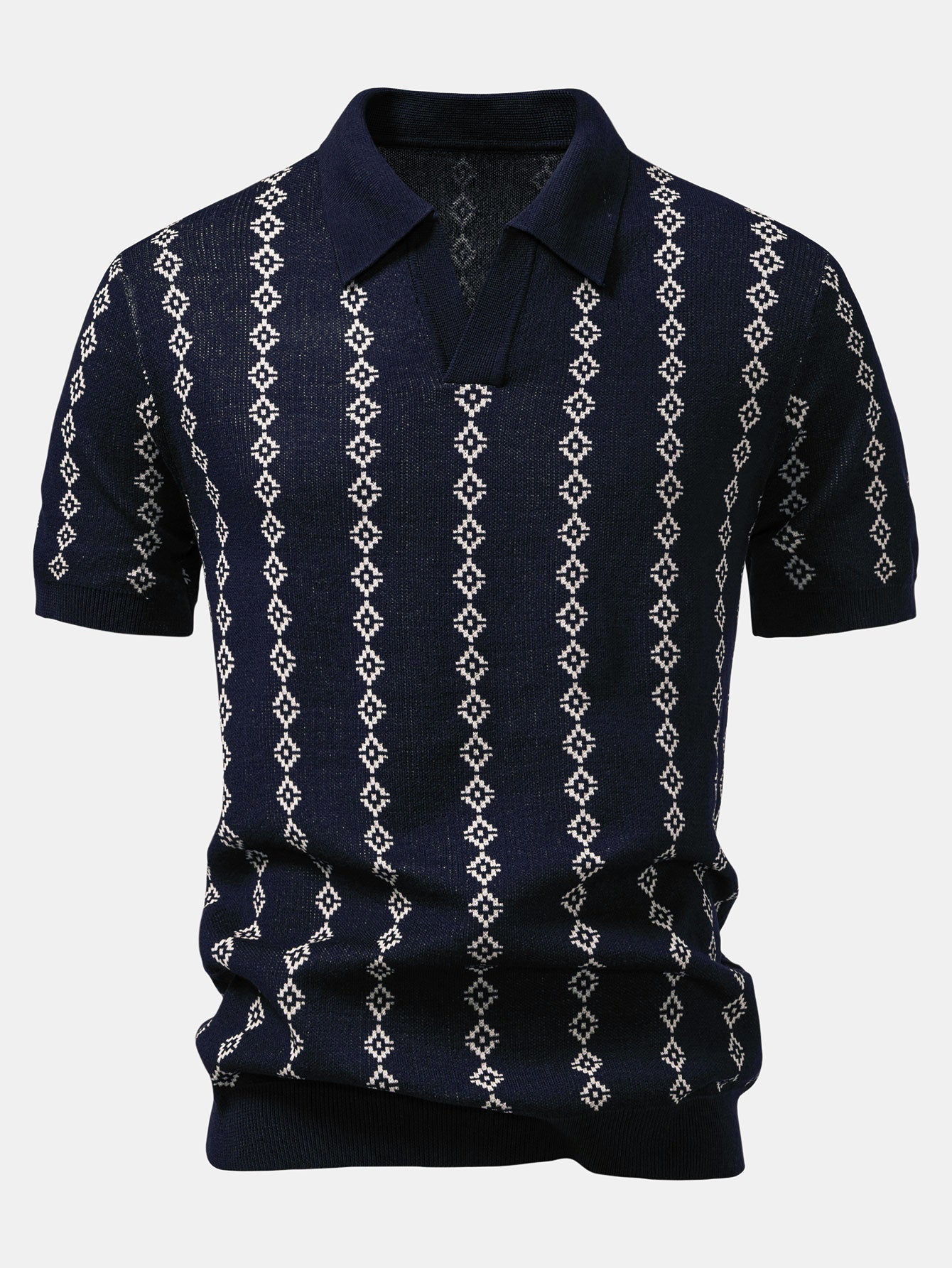 Maqiato | Men's V-Neck Knit Polo