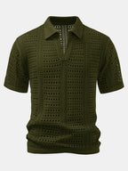 Maqiato | Men's V-Neck Knit Polo