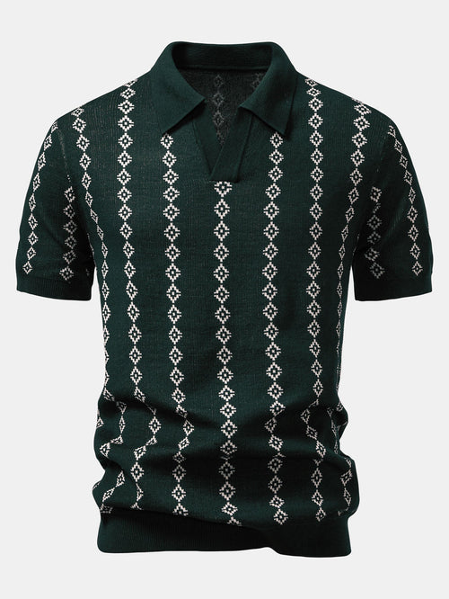 Maqiato | Men's V-Neck Knit Polo