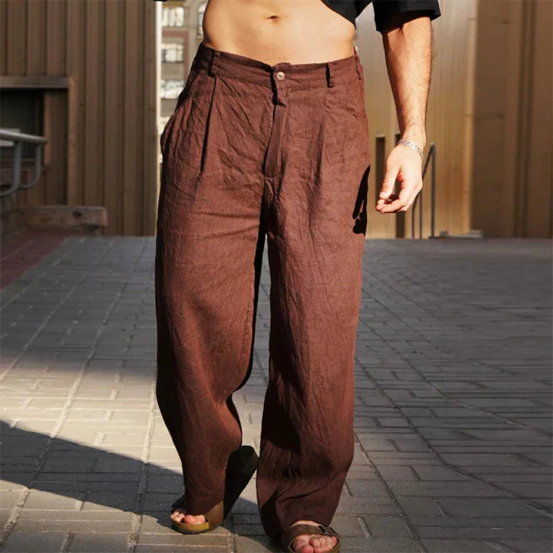 Maqiato | Men's Wide Leg Linen Pants