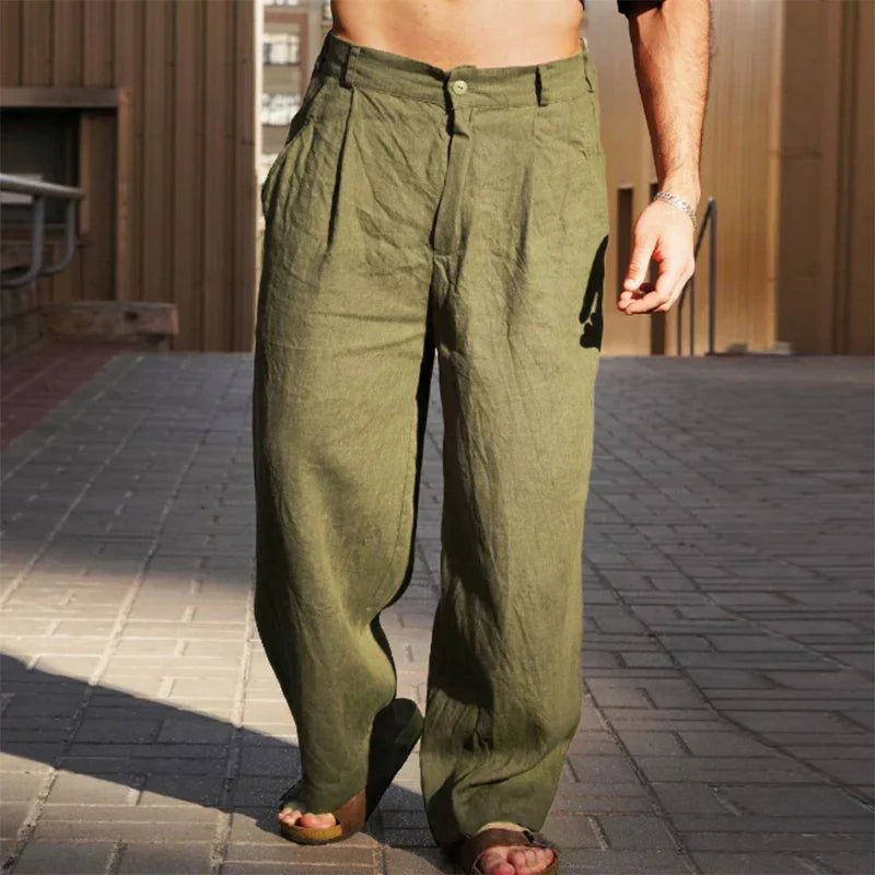 Maqiato | Men's Wide Leg Linen Pants