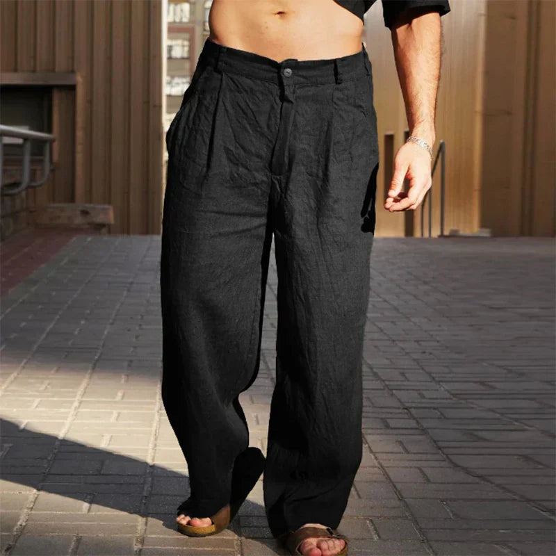 Maqiato | Men's Wide Leg Linen Pants
