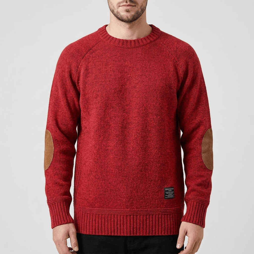 Maqiato | Men's Wool Sweater with Elbow Patches