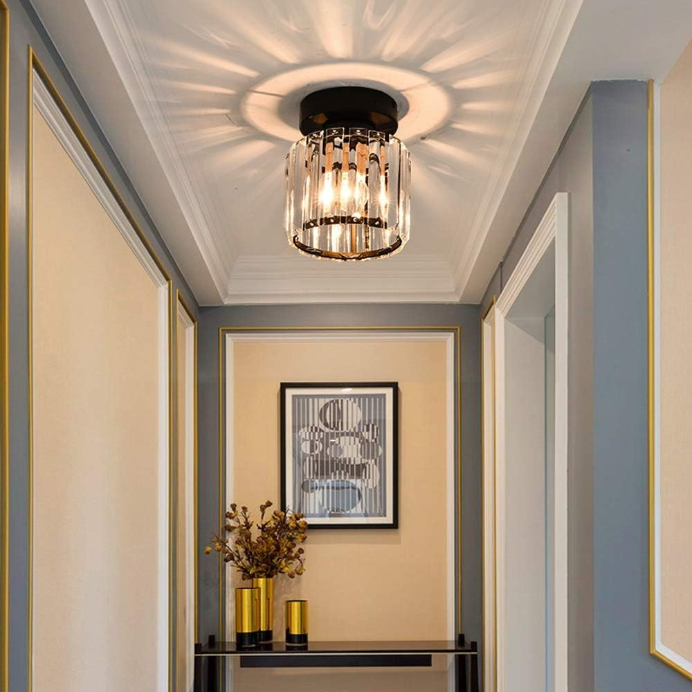 Maqiato | Modern Crystal Ceiling Light in Black or Gold