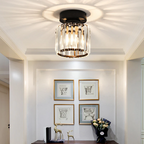Maqiato | Modern Crystal Ceiling Light in Black or Gold