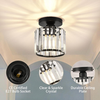 Maqiato | Modern Crystal Ceiling Light in Black or Gold