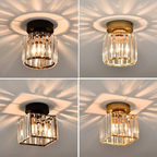 Maqiato | Modern Crystal Ceiling Light in Black or Gold