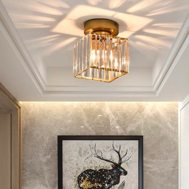 Maqiato | Modern Crystal Ceiling Light in Black or Gold