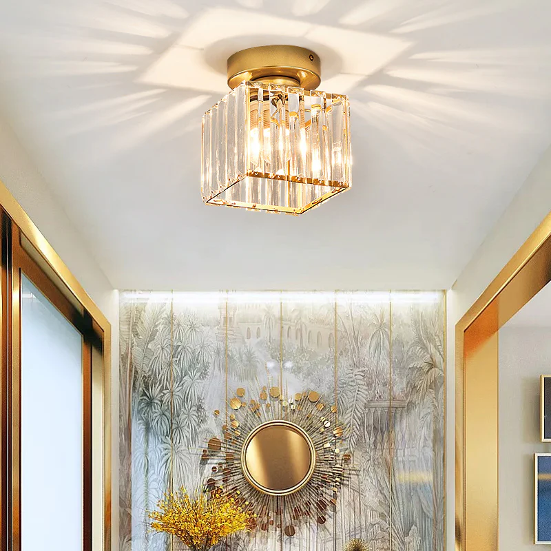 Maqiato | Modern Crystal Ceiling Light in Black or Gold