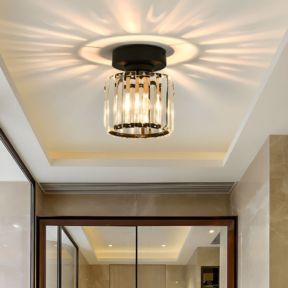 Maqiato | Modern Crystal Ceiling Light in Black or Gold