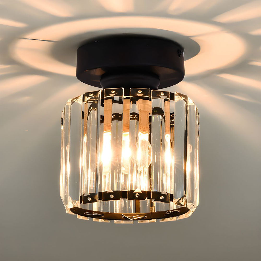 Maqiato | Modern Crystal Ceiling Light in Black or Gold