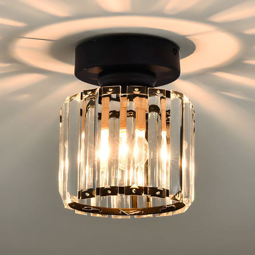 Maqiato | Modern Crystal Ceiling Light in Black or Gold