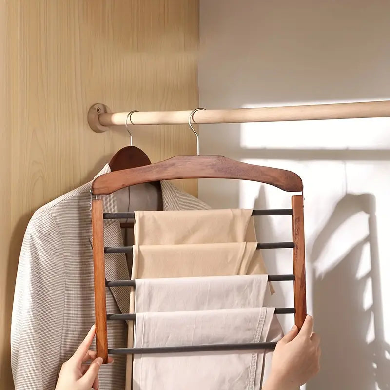 Maqiato | Multi-Pant Hanging Rack in Walnut