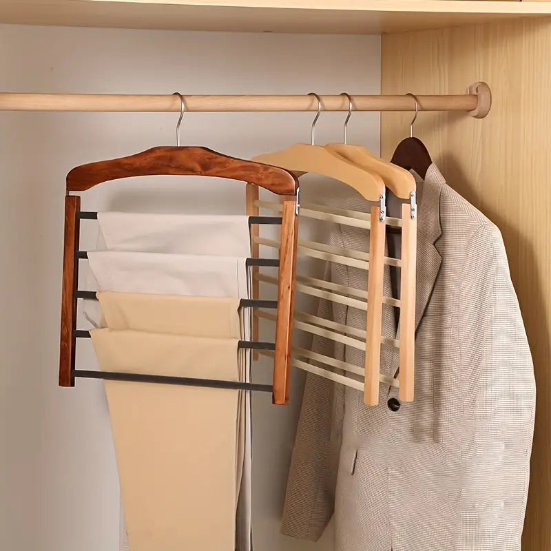 Maqiato | Multi-Pant Hanging Rack in Walnut
