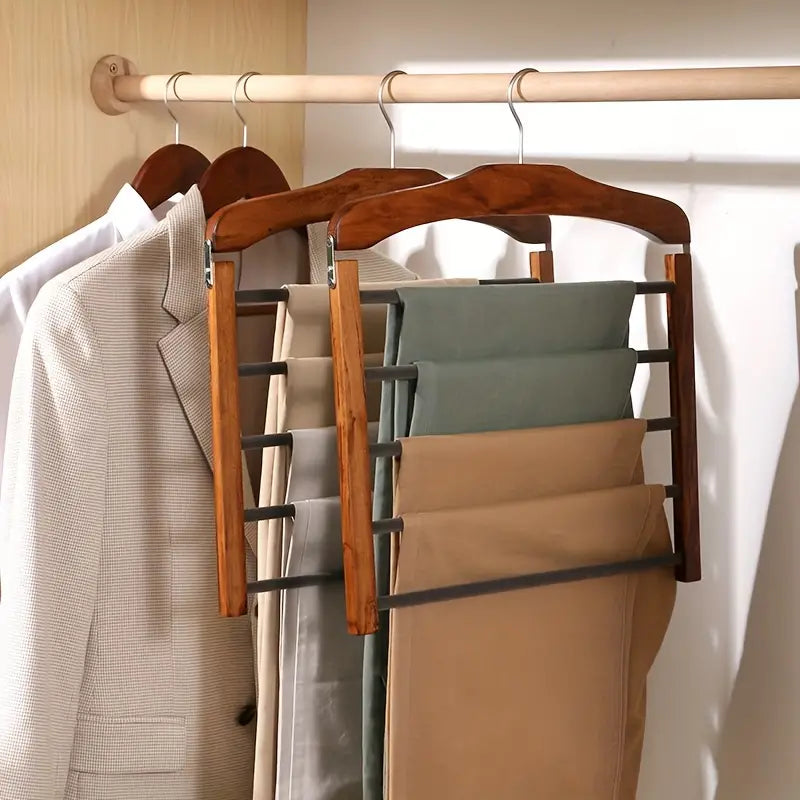 Maqiato | Multi-Pant Hanging Rack in Walnut