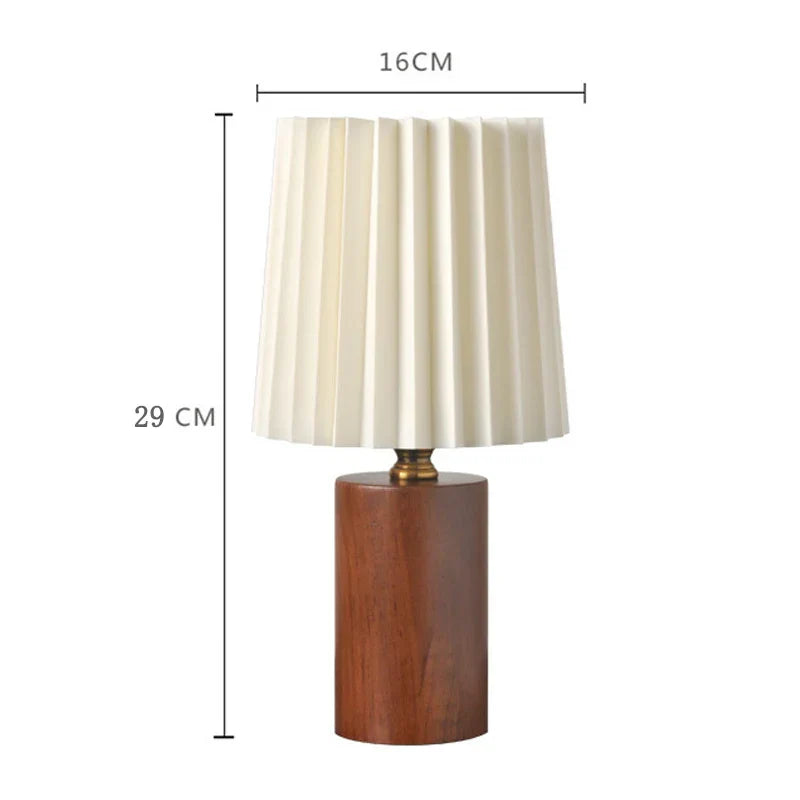 Maqiato | Pleated Table Lamp with Wood Base
