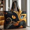 Maqiato | Quilted Cat Tote Bag - Mystic Black Cat
