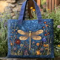Maqiato | Quilted Tote Bag - Golden Dragonfly