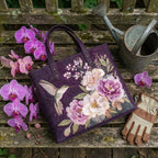 Maqiato | Quilted Tote Bag - Hummingbirds and Orchids