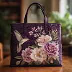 Maqiato | Quilted Tote Bag - Hummingbirds and Orchids
