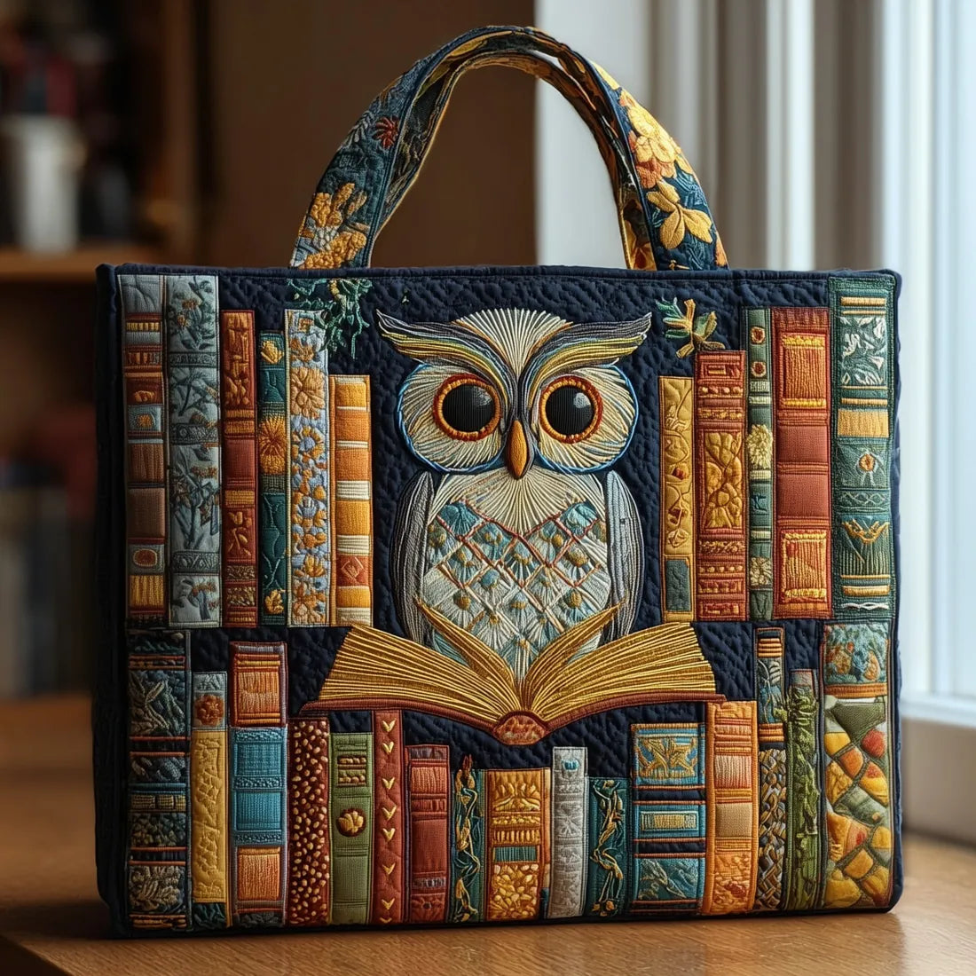 Maqiato | Quilted Tote Bag - Owl and Vintage Books