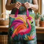 Maqiato | Quilted Tote Bag - Rainbow Flamingo