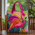 Maqiato | Quilted Tote Bag - Rainbow Flamingo