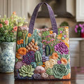 Maqiato | Quilted Tote Bag - Succulent Garden