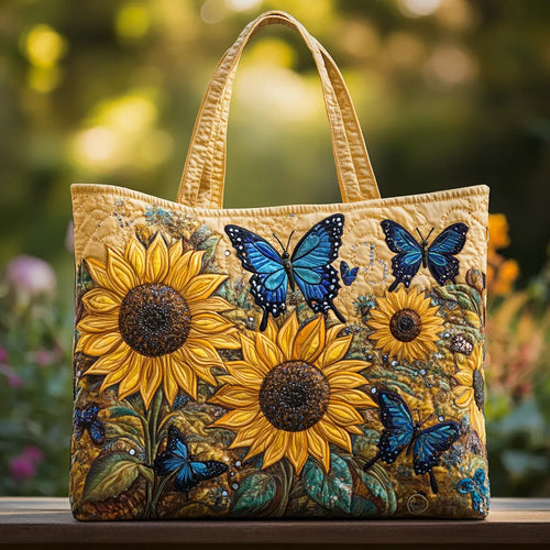 Maqiato | Quilted Tote Bag - Sunflowers and Butterflies