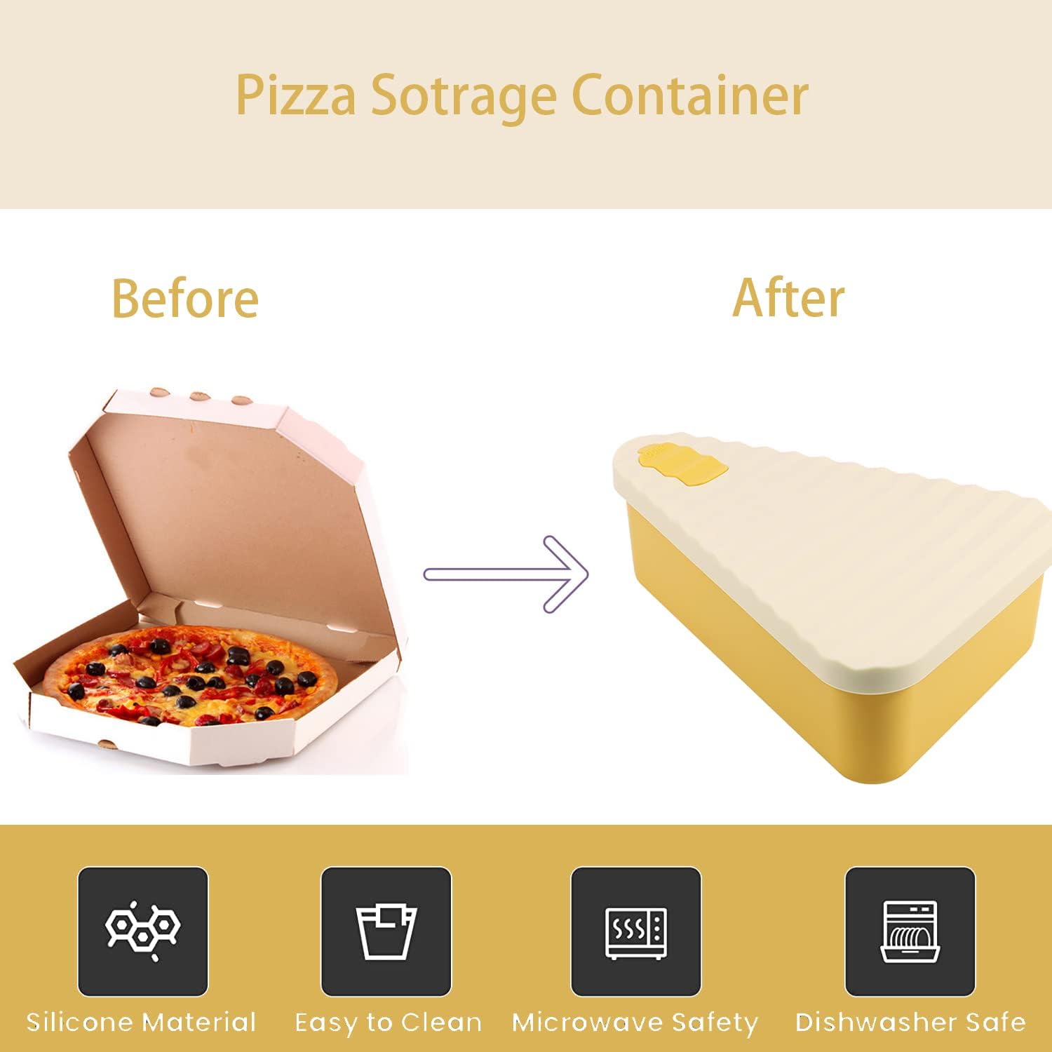 Maqiato | Reusable Pizza Storage Container with 2 Trays