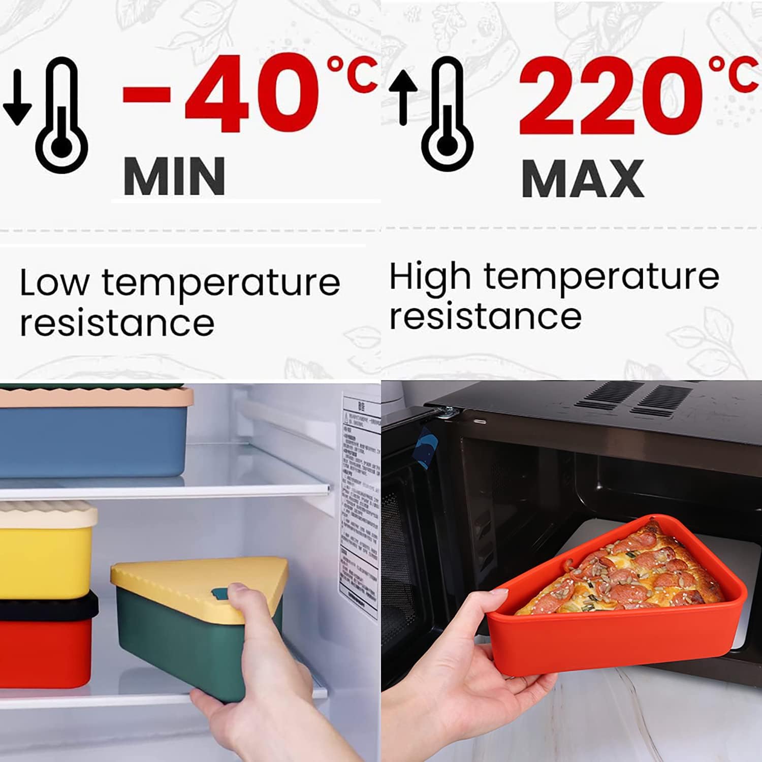Maqiato | Reusable Pizza Storage Container with 2 Trays
