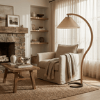 Maqiato | Scandinavian Beech Wood Floor Lamp in White