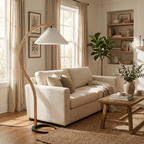 Maqiato | Scandinavian Beech Wood Floor Lamp in White