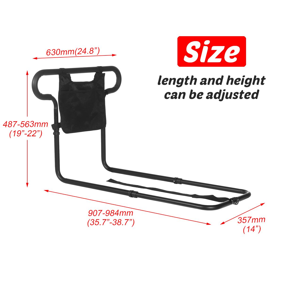 Maqiato | Senior Bed Rail with Storage Pouch