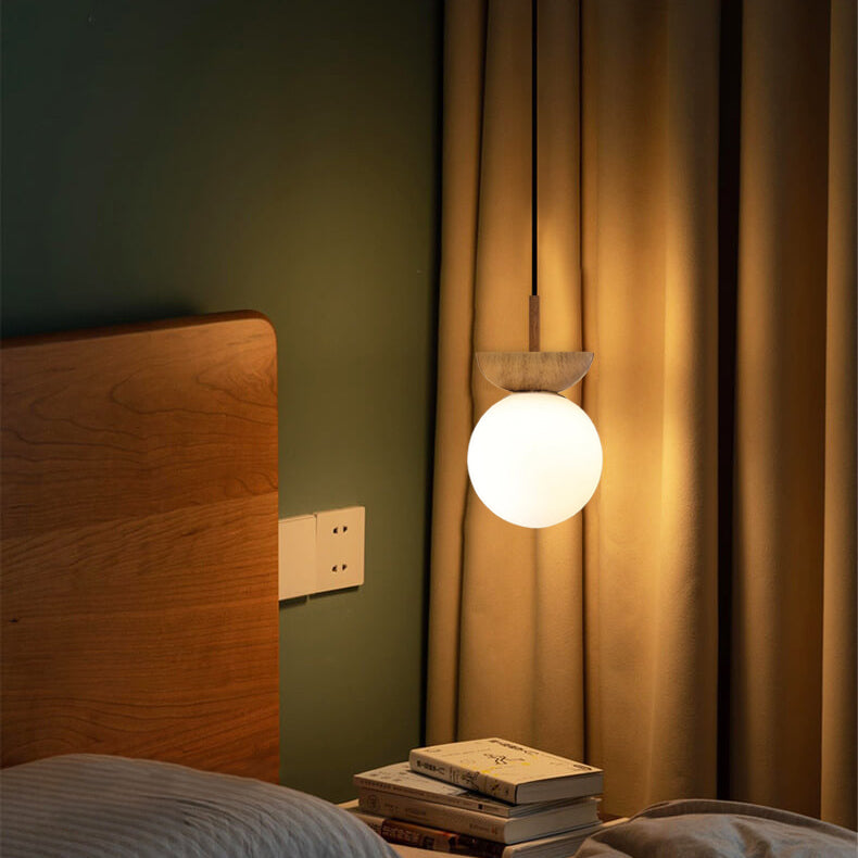 Maqiato | Single Globe Wood & Metal Ceiling Light
