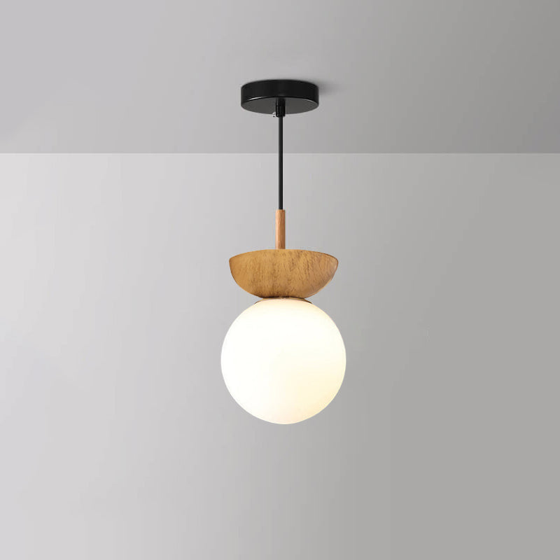 Maqiato | Single Globe Wood & Metal Ceiling Light