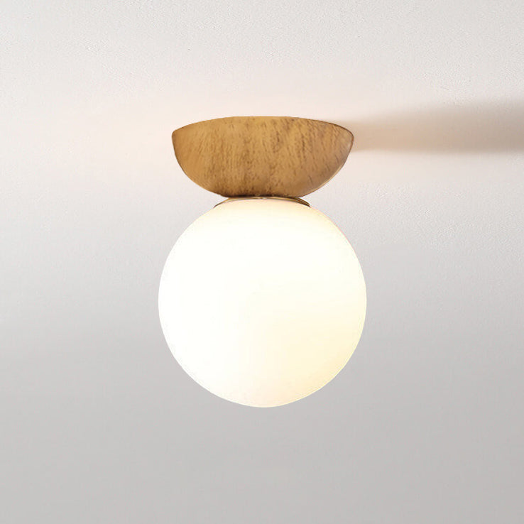 Maqiato | Single Globe Wood & Metal Ceiling Light