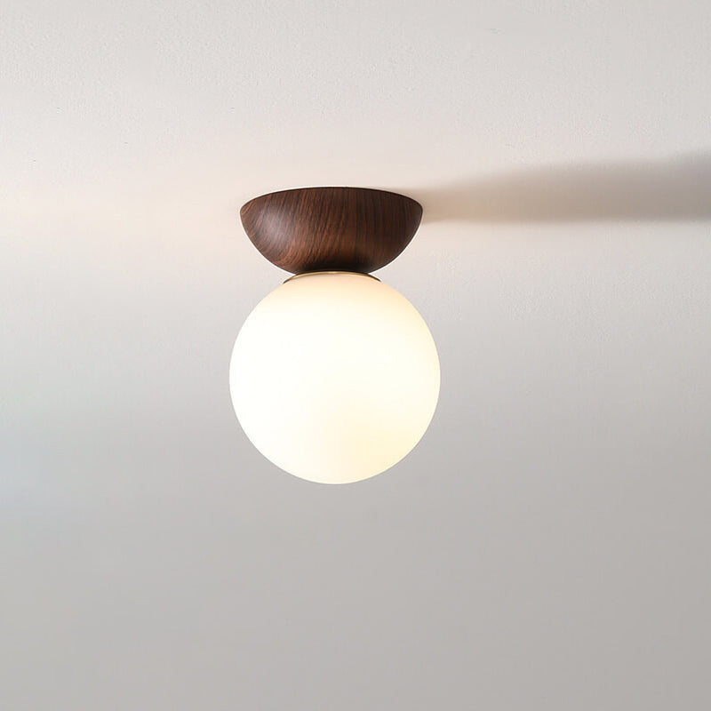 Maqiato | Single Globe Wood & Metal Ceiling Light