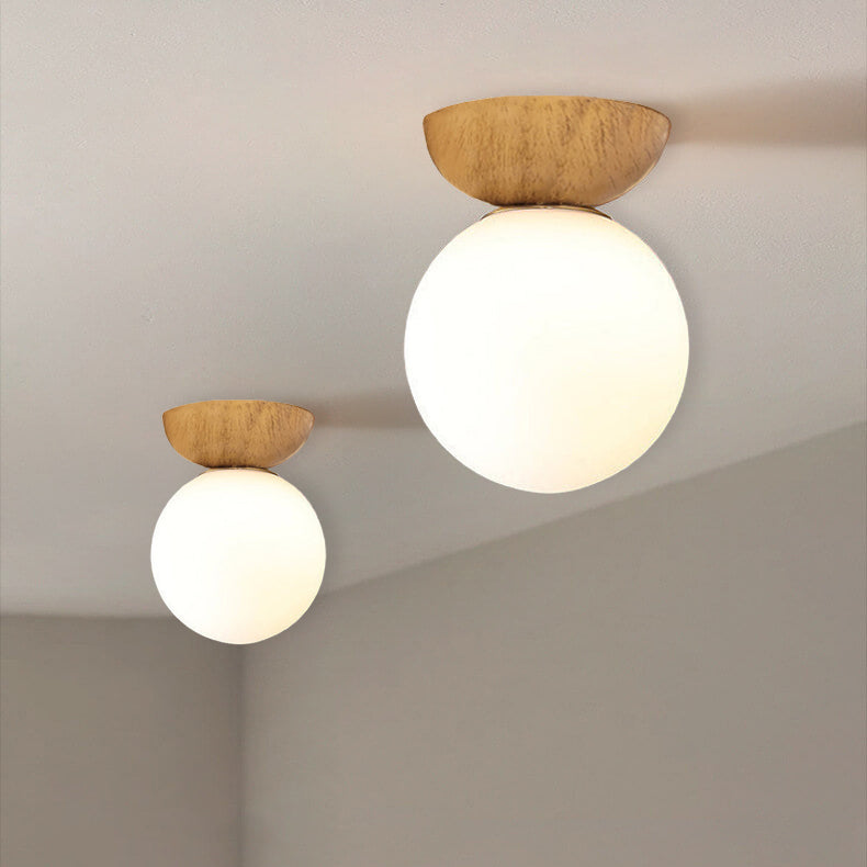 Maqiato | Single Globe Wood & Metal Ceiling Light