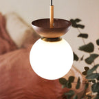 Maqiato | Single Globe Wood & Metal Ceiling Light