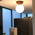 Maqiato | Single Globe Wood & Metal Ceiling Light