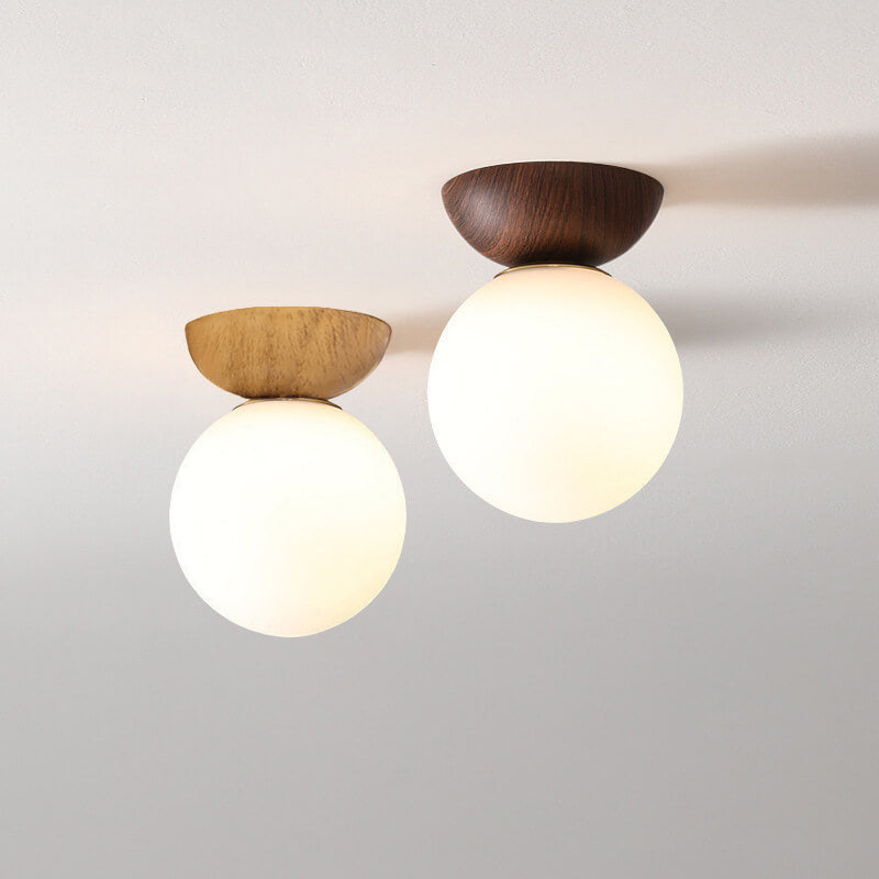 Maqiato | Single Globe Wood & Metal Ceiling Light