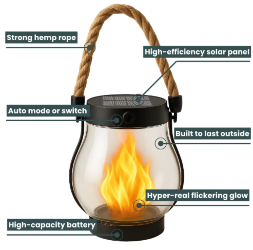Maqiato | Solar Flame Flickering Garden Lantern