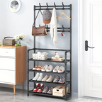 Maqiato | Steel Coat Rack with Shoe Storage Shelf