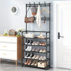 Maqiato | Steel Coat Rack with Shoe Storage Shelf