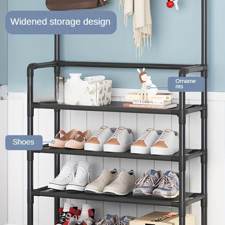 Maqiato | Steel Coat Rack with Shoe Storage Shelf